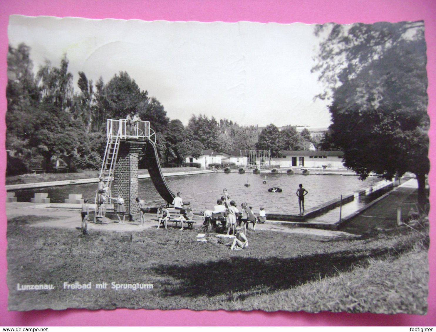 Germany: DDR - LUNZENAU A. D. Mulde - Freibad Mit Sprungturm, Kinder - Posted 1970 - Lunzenau