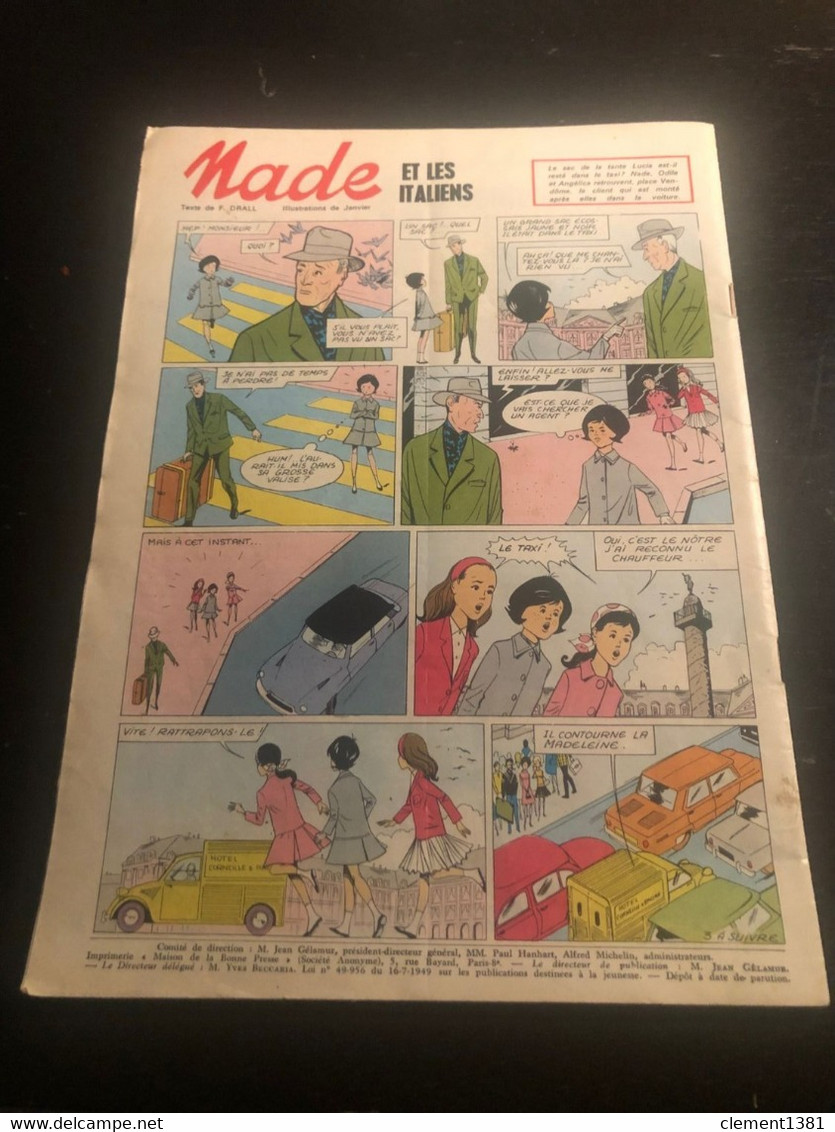 Nade Bernadette Magazine BD Jeunesse N°265 8 Mai 1966 - Bernadette