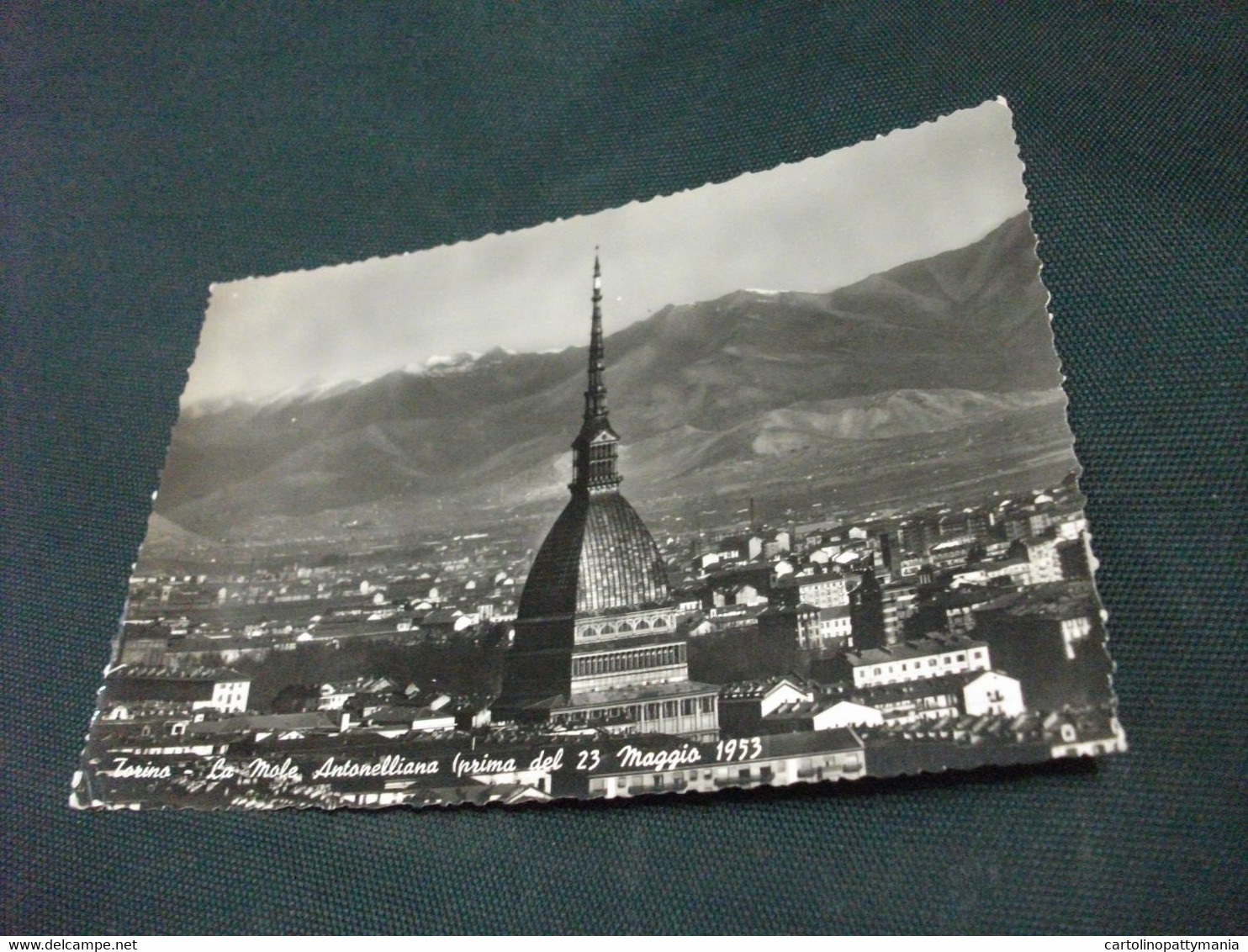 PIEMONTE TORINO MOLE ANTONELLIANA PANORAMA AEREO PRIMA DEL 23 MAGGIO 1953  PIEGA ANG. - Mole Antonelliana