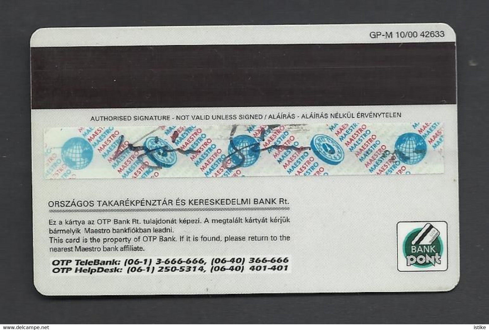 Hungary, OTP Bank, Maestro, Exp. Date 2006. - Geldkarten (Ablauf Min. 10 Jahre)