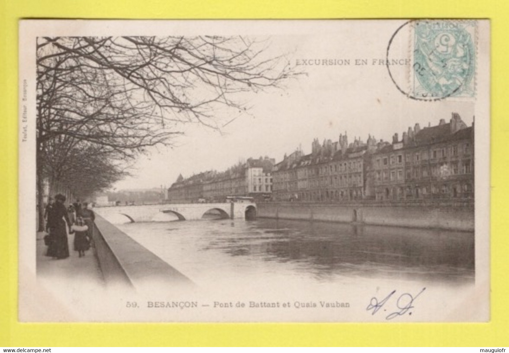 DF / 25 DOUBS / BESANÇON / PONT DE BATTANT ET QUAIS VAUBAN / 1905 - Besancon