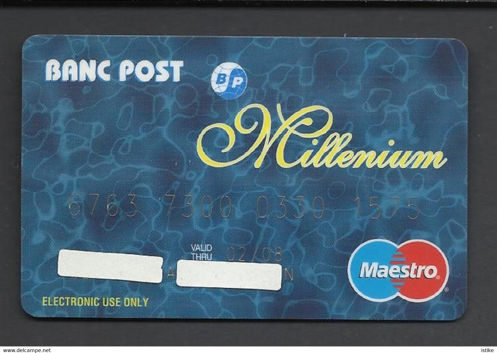 Romania, Banc Post,(Post Bank), Millenium, Expiration Date: 2000. - Cartes De Crédit (expiration Min. 10 Ans)