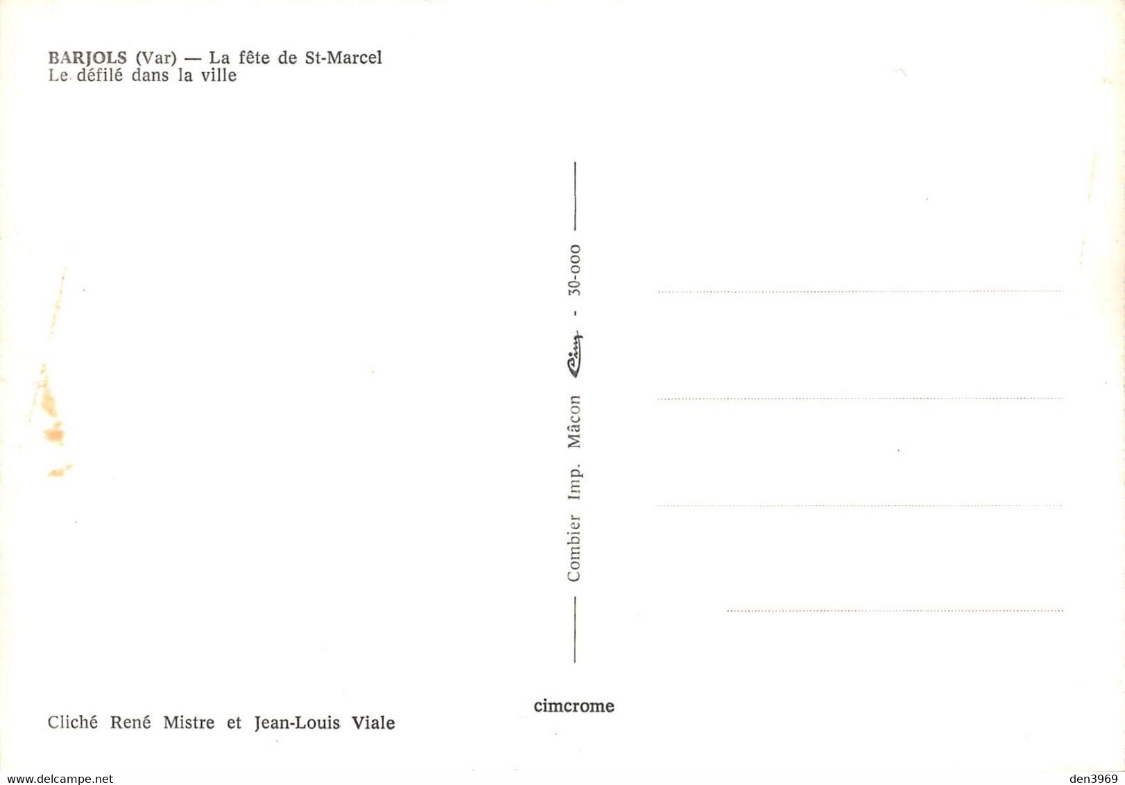 BARJOLS - La Fête De Saint-Marcel - Le Défilé Dans La Ville - Cliché René Mistre Et Jean-Louis Viale - Barjols