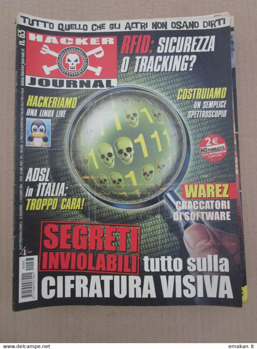 # HACKER JOURNAL N 63  MOLTI ALTRI NUMERI DISPONIBILI - Fashion