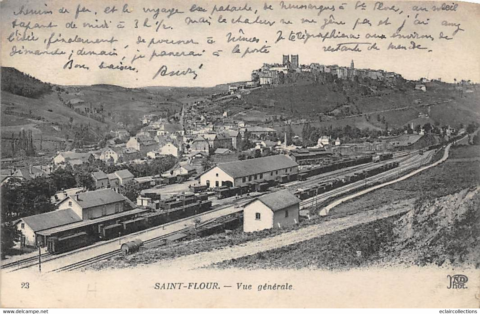 Saint Flour      15        Vue Générale  Et Gare  -  3  -   (Voir Scan) - Saint Flour