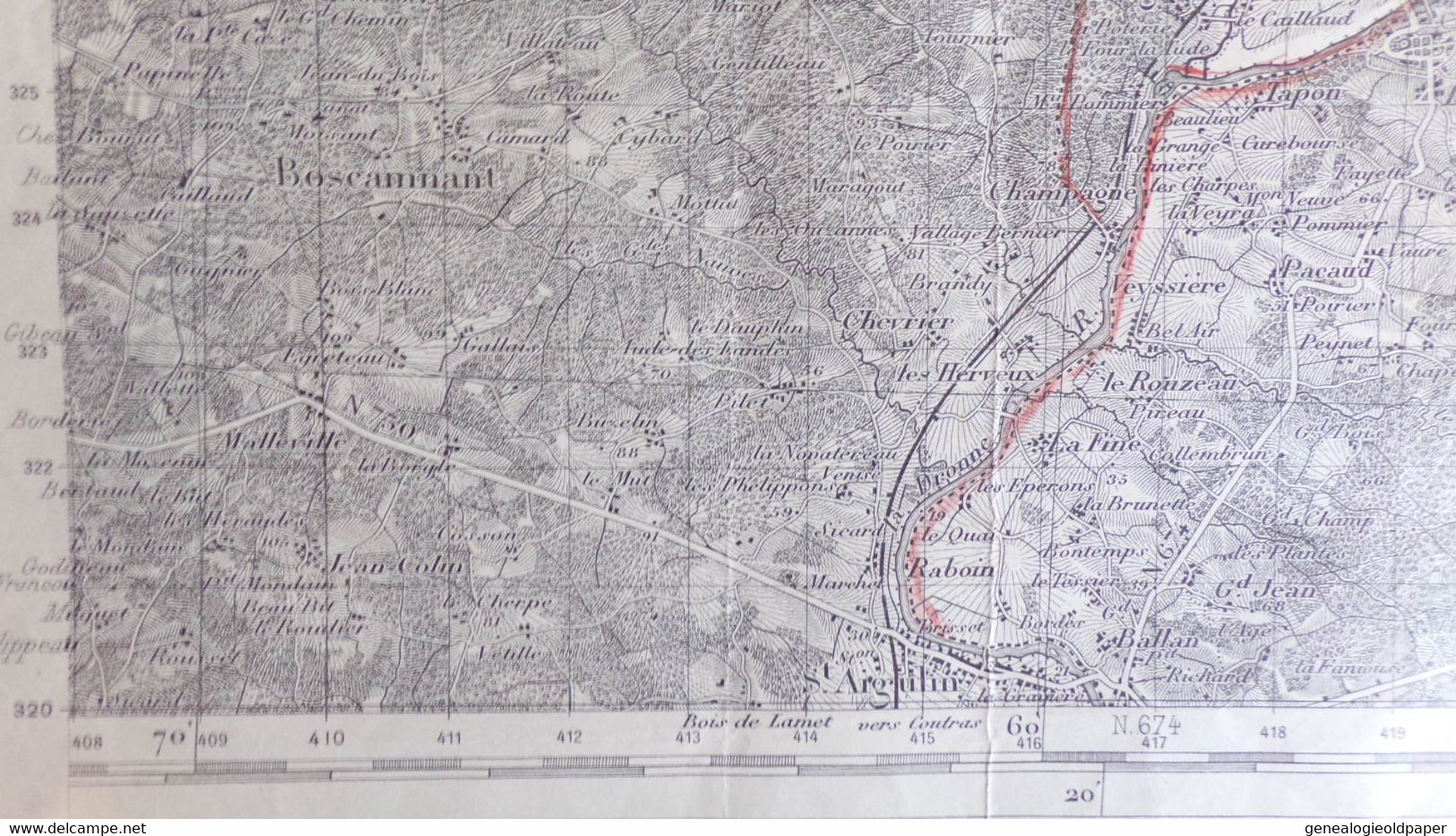 17- JONZAC- RARE AFFICHE PLAN 1889-LAPRADE AUBETERRE-FESTALEMPS-BELLON-ORIVAL-SAUVIGNAC-PUYMANGOU-BOSCAMNANT-RIOUX - Plakate