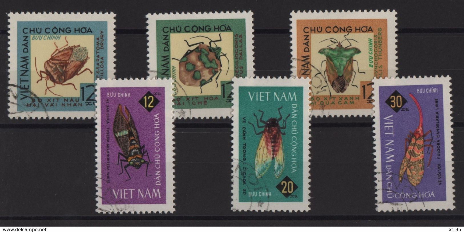 Vietnam Du Nord - N°451 à 456 - Faune - Insectes - Cote 7€ - Obliteres - Viêt-Nam