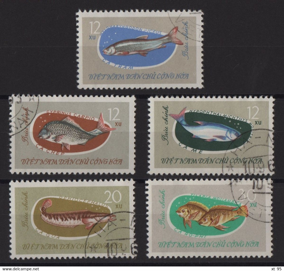 Vietnam Du Nord - N°339 à 343 - Faune - Poissons - Cote 7.50€ - Obliteres - Viêt-Nam