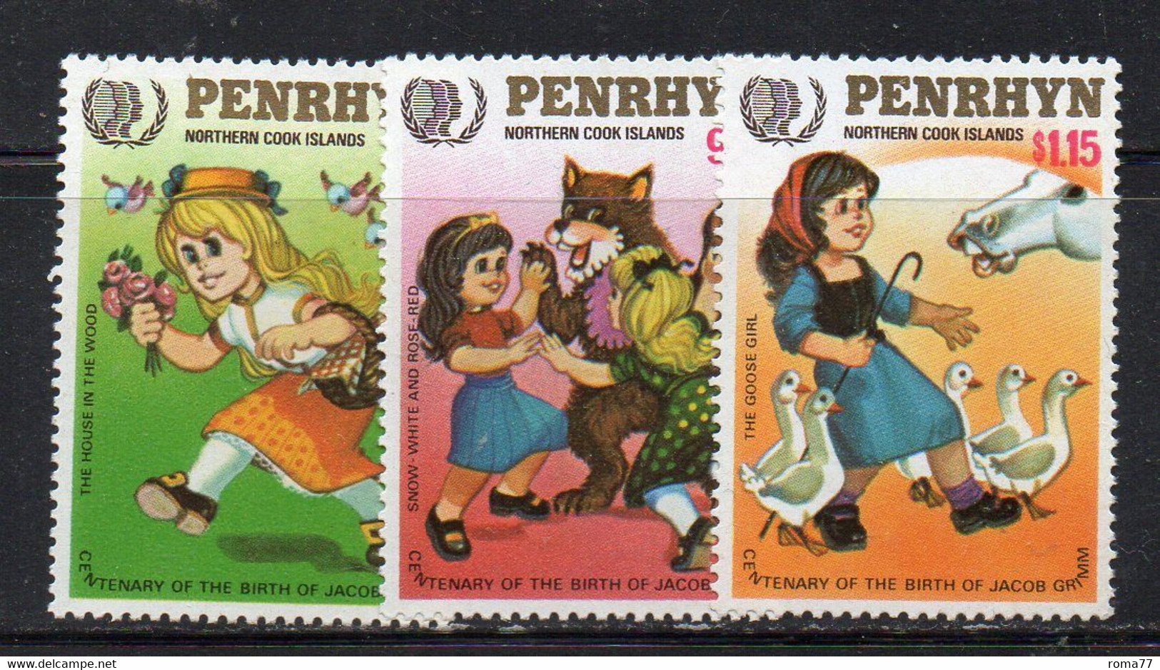 CI1010 - PENRHYN 1974 , Serie 314/316  ***  MNH  Jacob Grimm - Penrhyn