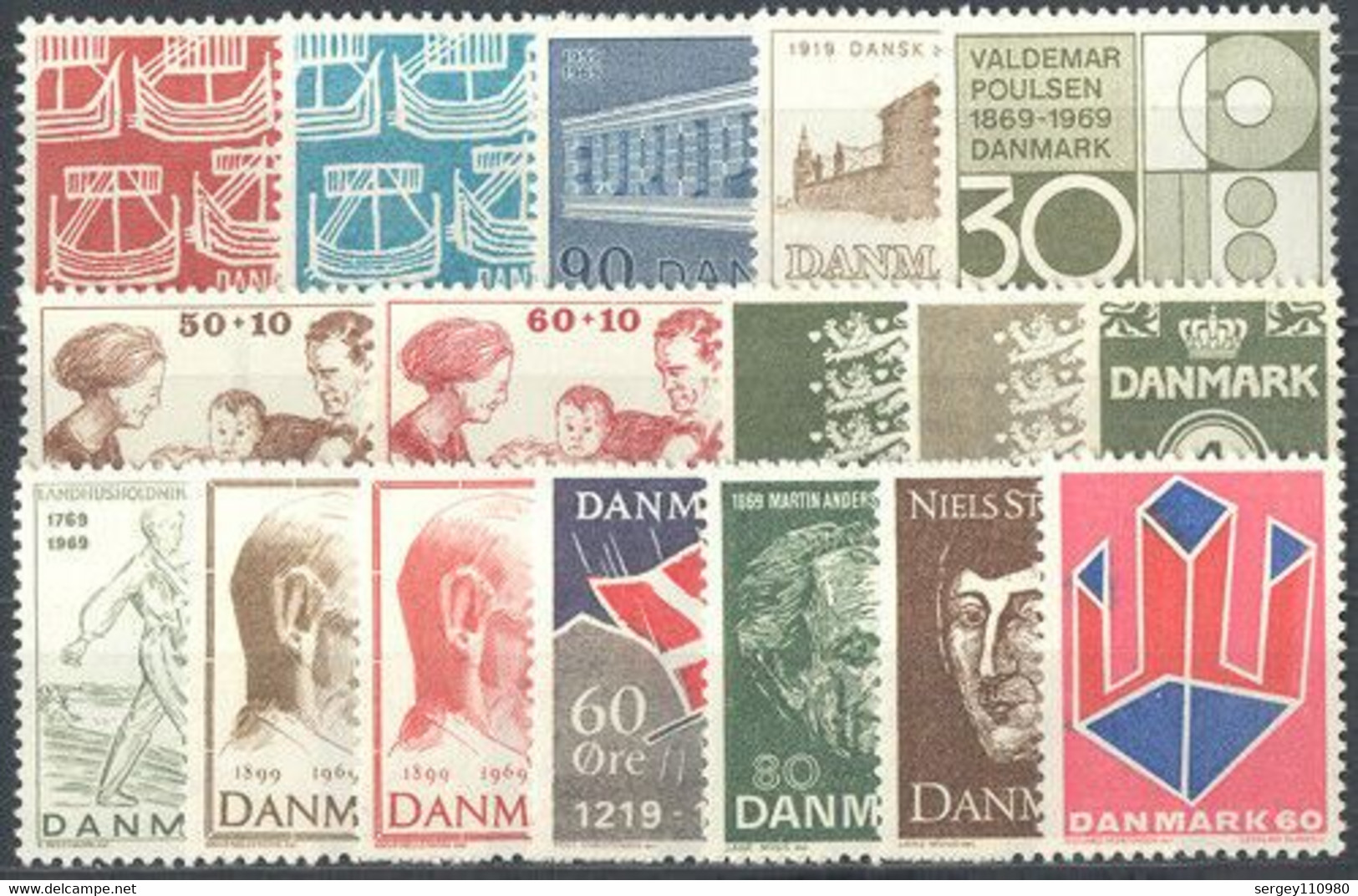 1969. Denmark. Full Years. MNH ** - Annate Complete