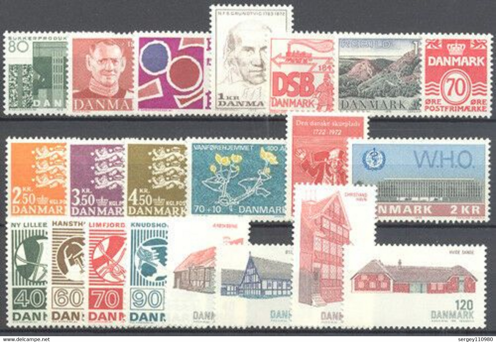 1972 Denmark. Full Years. MNH ** - Full Years