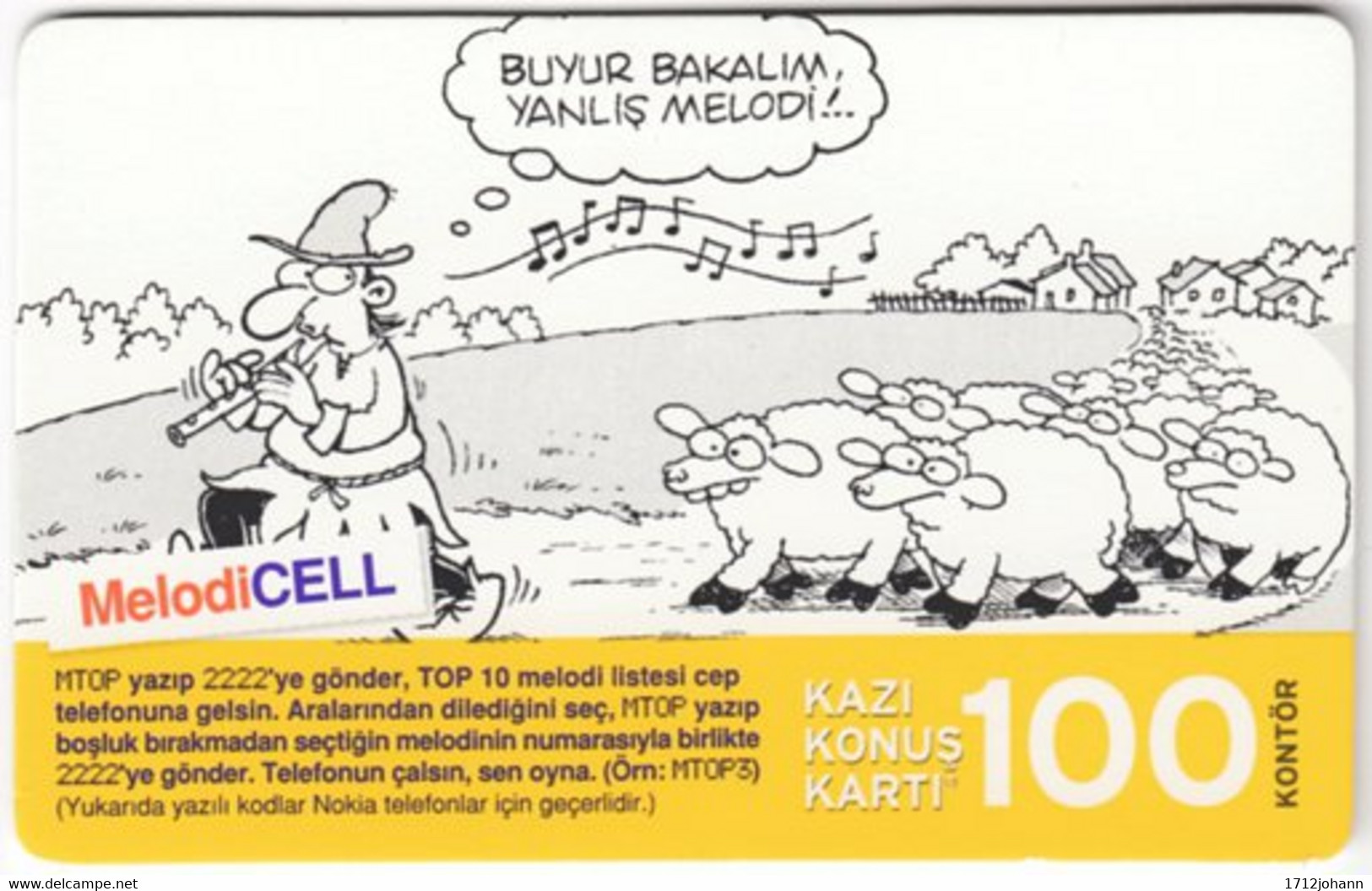 TURKEY B-495 Prepaid TurkCell - Comics - Used - Turquie