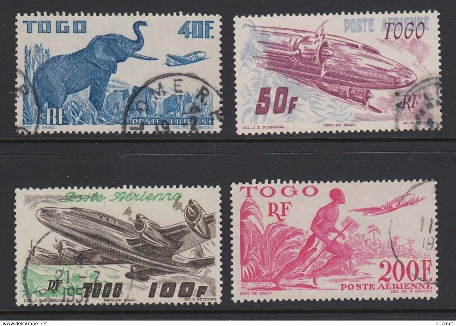 Togo 1947 40F-200F Airmail Stamps Fine Used - PR - Other & Unclassified