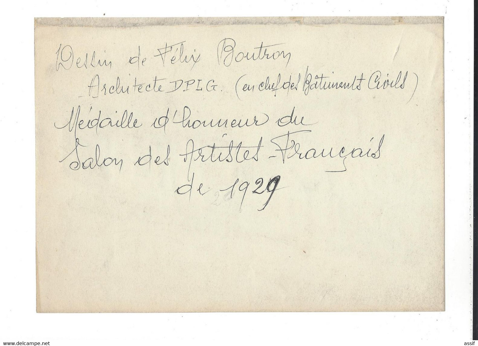 Félix Boutron  1870 - 1949  " Paris 28 Rue De La Chapelle "  Dessin Original ( Vers 1929 ? ) Env. 16 X 21 Cm - Otros & Sin Clasificación