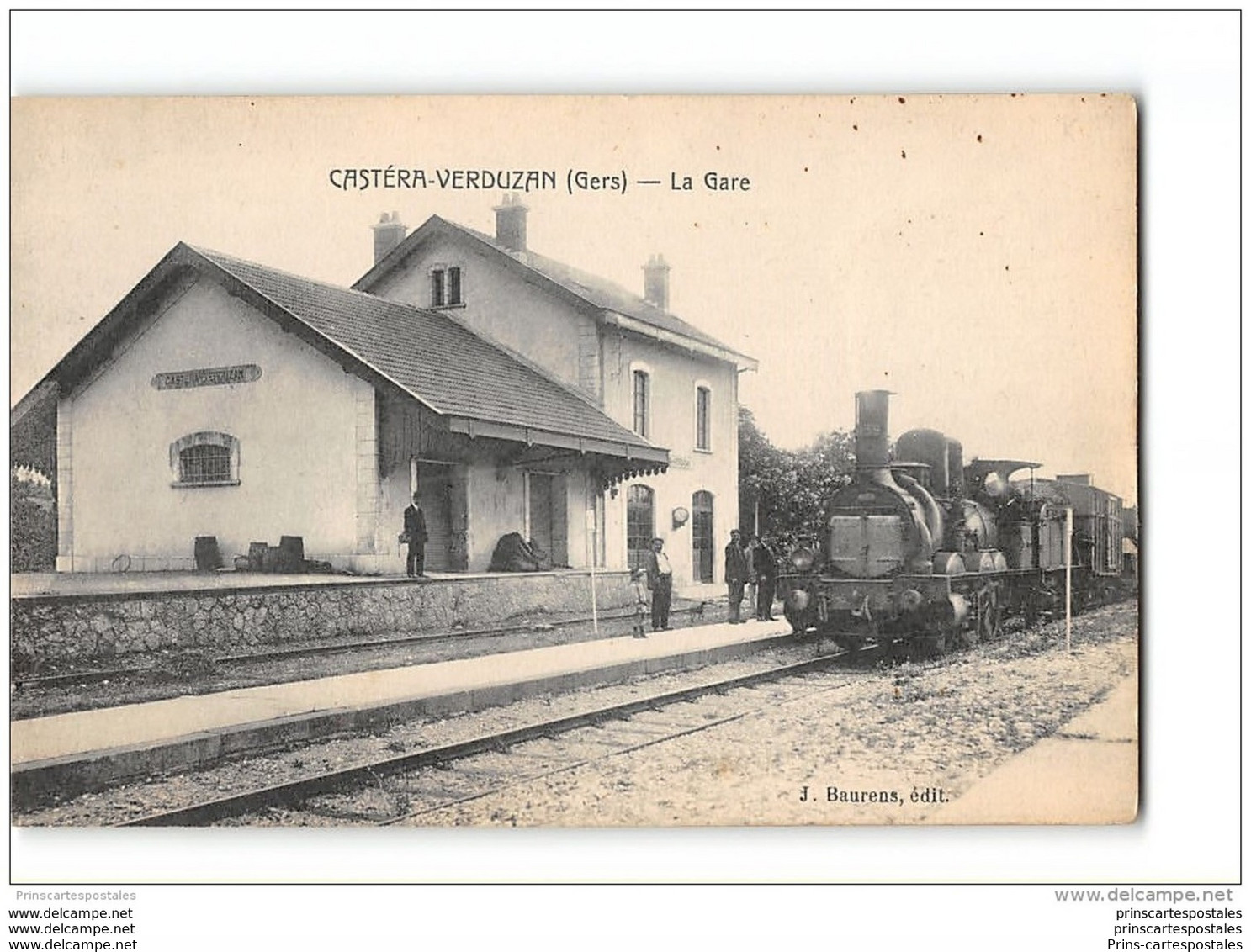 CPA 32 Castera Verduzan La Gare Et Le Train - Castera