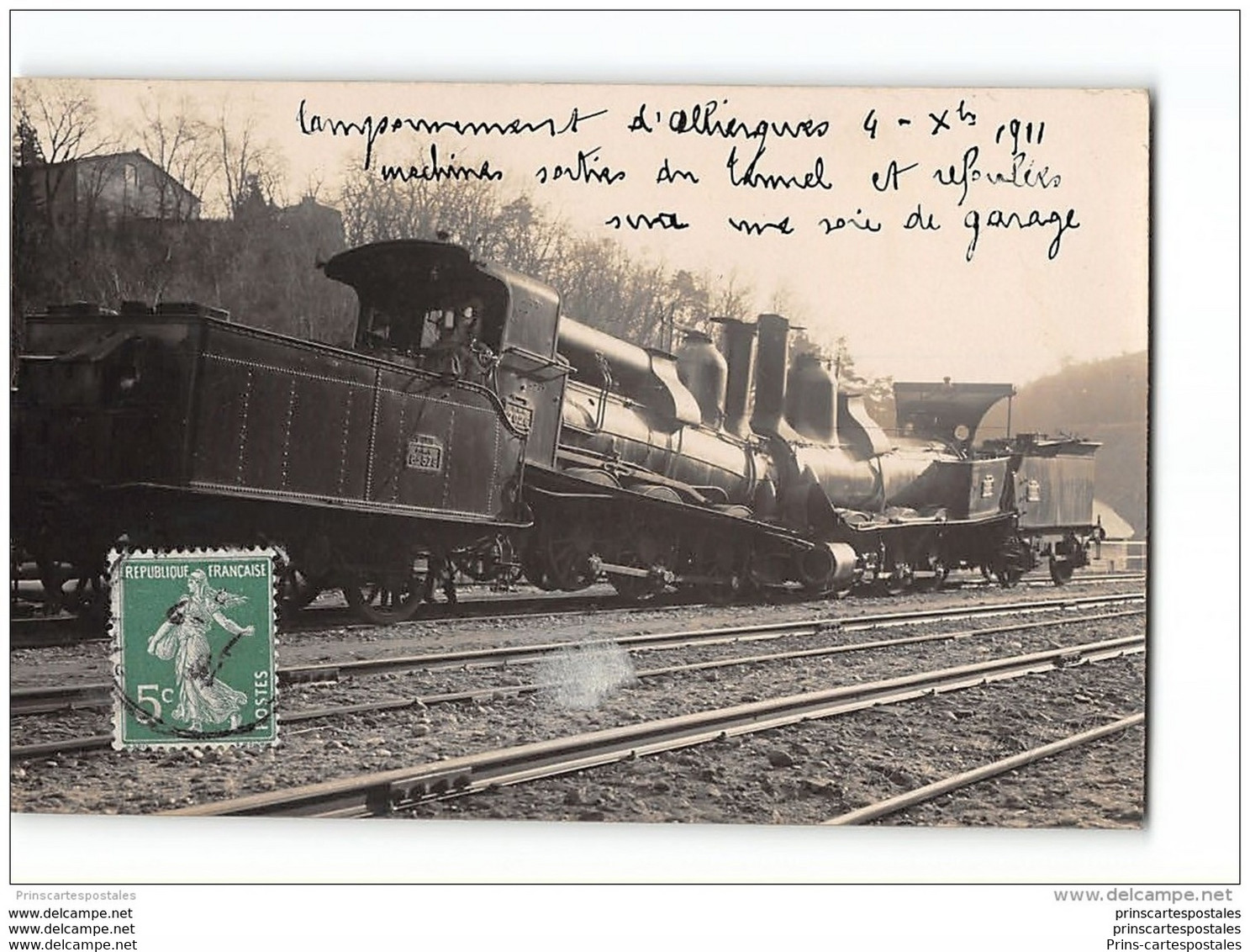 CPA 63 Carte Photo Du Temponnement D'Olliergues Les Machines Sorties Du Tunnel - Olliergues