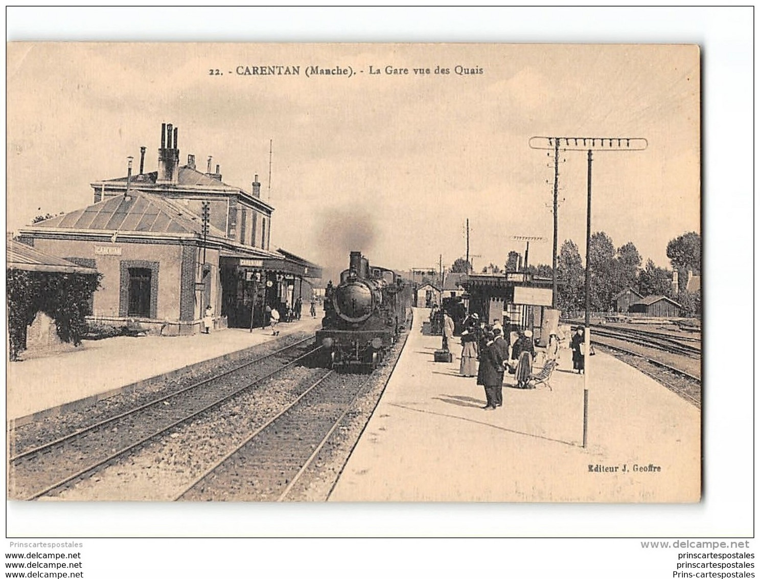 CPA 50 Carentan La Gare Et Le Train - Carentan