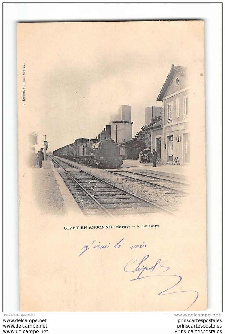 CPA 51 Givry En Argonne La Gare Et Le Train - Givry En Argonne