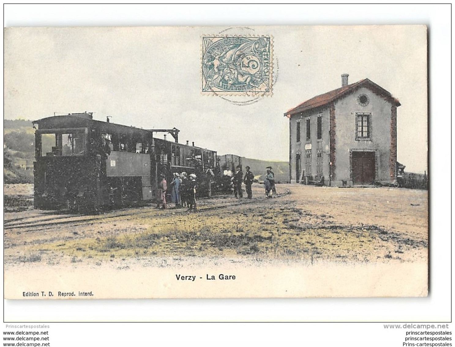 CPA 51 C B R Verzy La Gare Et Le Tramway - Verzy