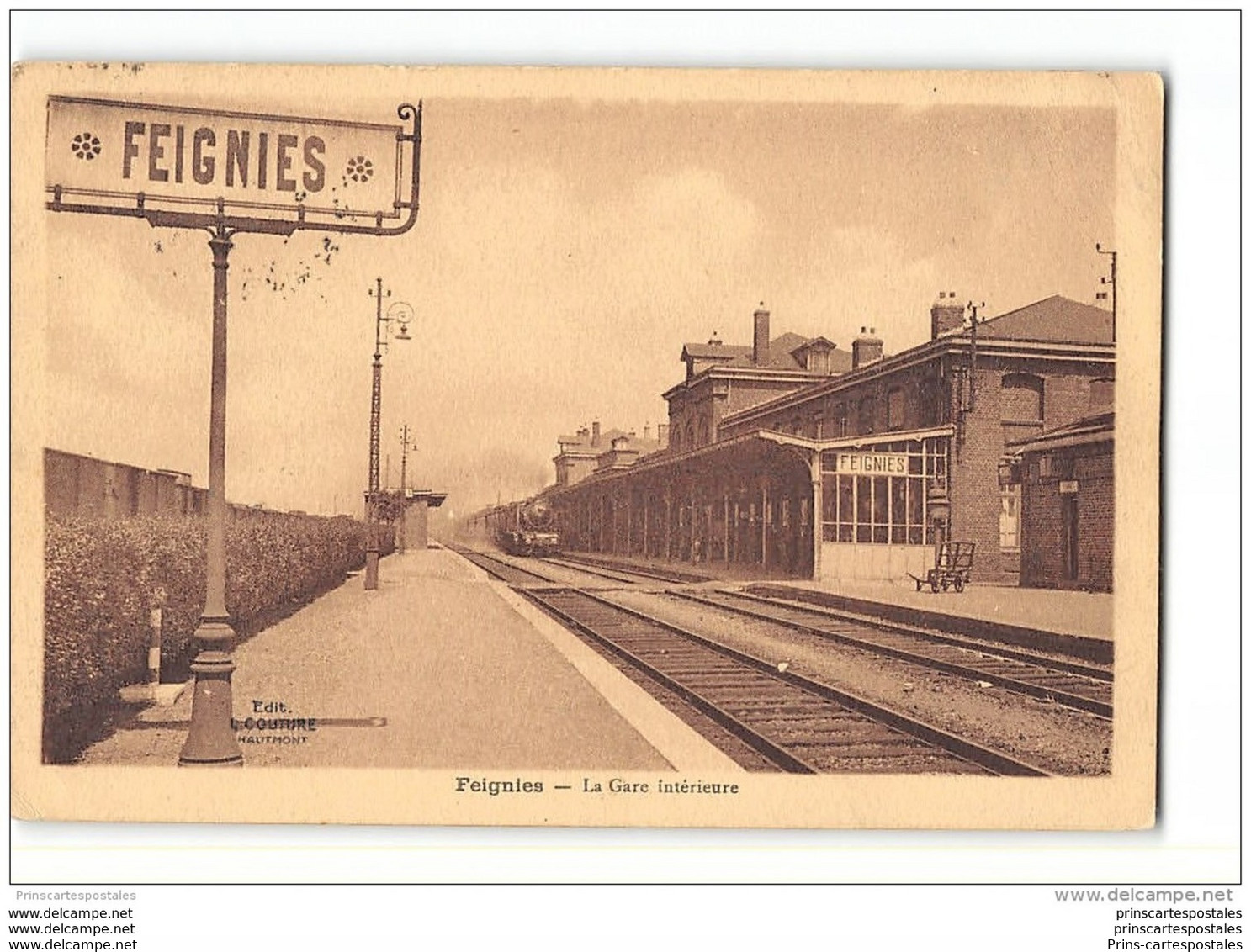 CPA 59 Feignies La Gare Et Le Train - Feignies