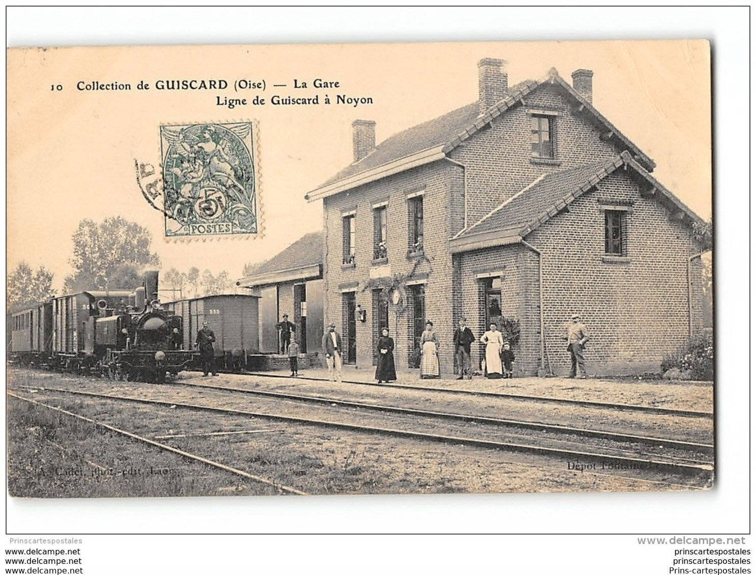 CPA 60 Guiscard La Gare Et Le Train - Guiscard