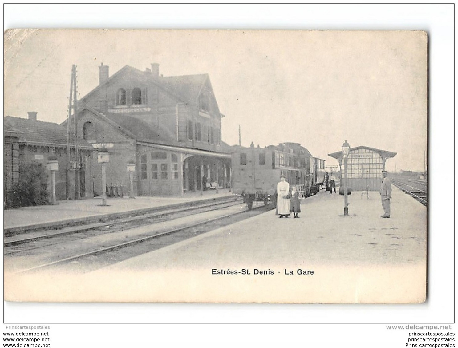 CPA 60 Estrées Saint Denis La Gare Et Le Train - Estrees Saint Denis