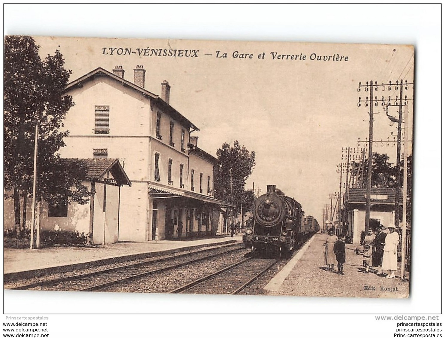 CPA 69 Lyon Venissieux La Gare Et Le Train - Vénissieux