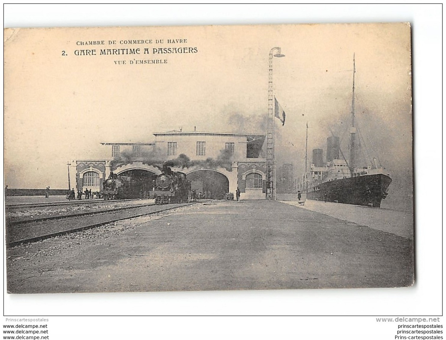 CPA 76 Le Havre La Gare Maritime à Passagers Et Le Train - Estaciones