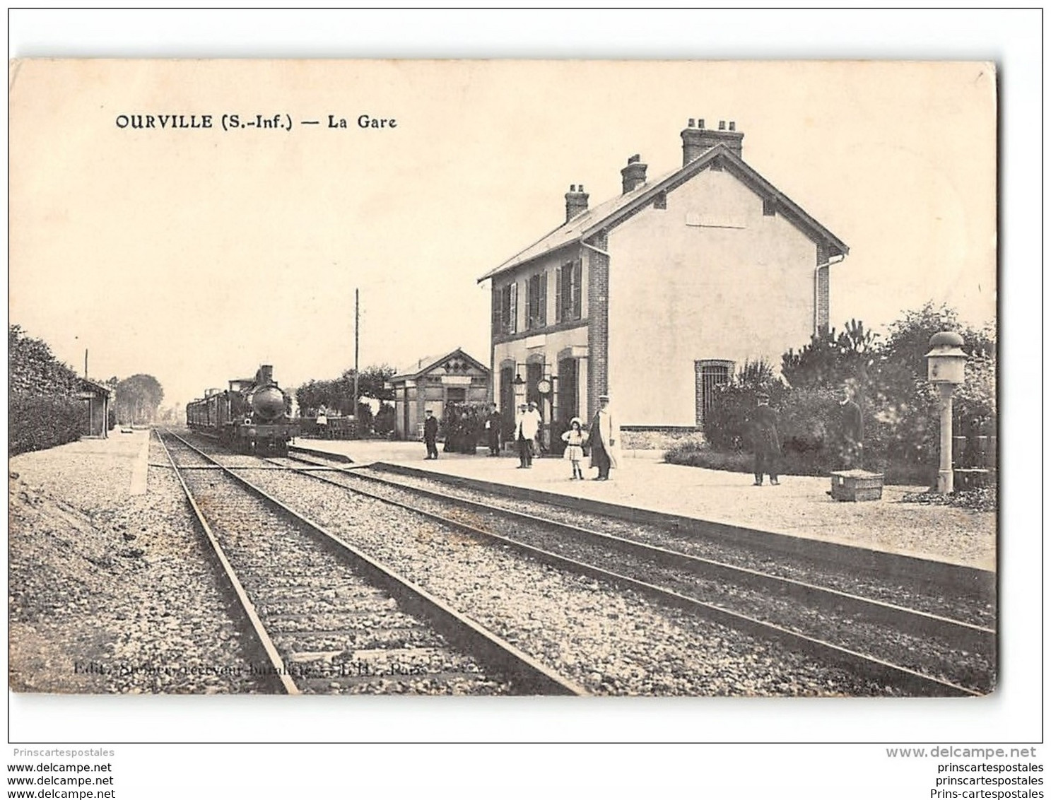 CPA 76 Ourville La Gare Et Le Train - Ourville En Caux