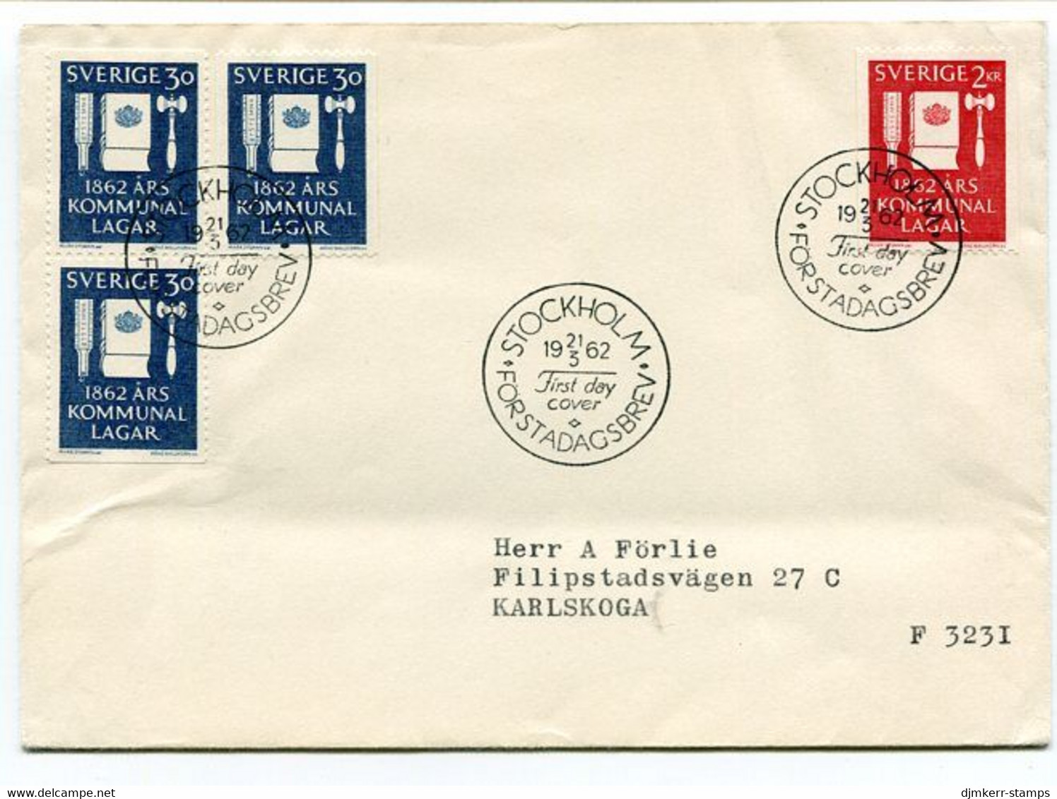 SWEDEN 1962 Local Government Constitution FDC.  Michel 487-88 - FDC