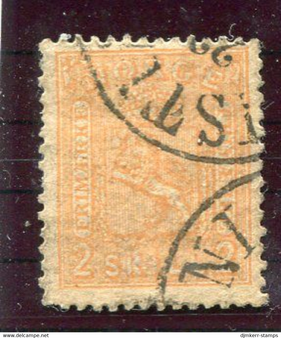 NORWAY 1867 Arms 2 Sk.  Used. Michel 12 - Usati