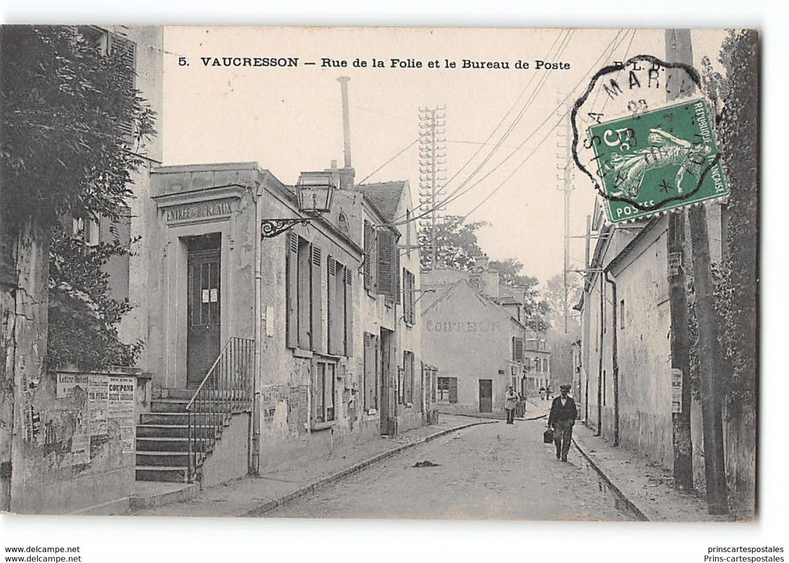 CPA 92 Vaucresson Rue De La Folie Et Le Bureau De Poste - Vaucresson