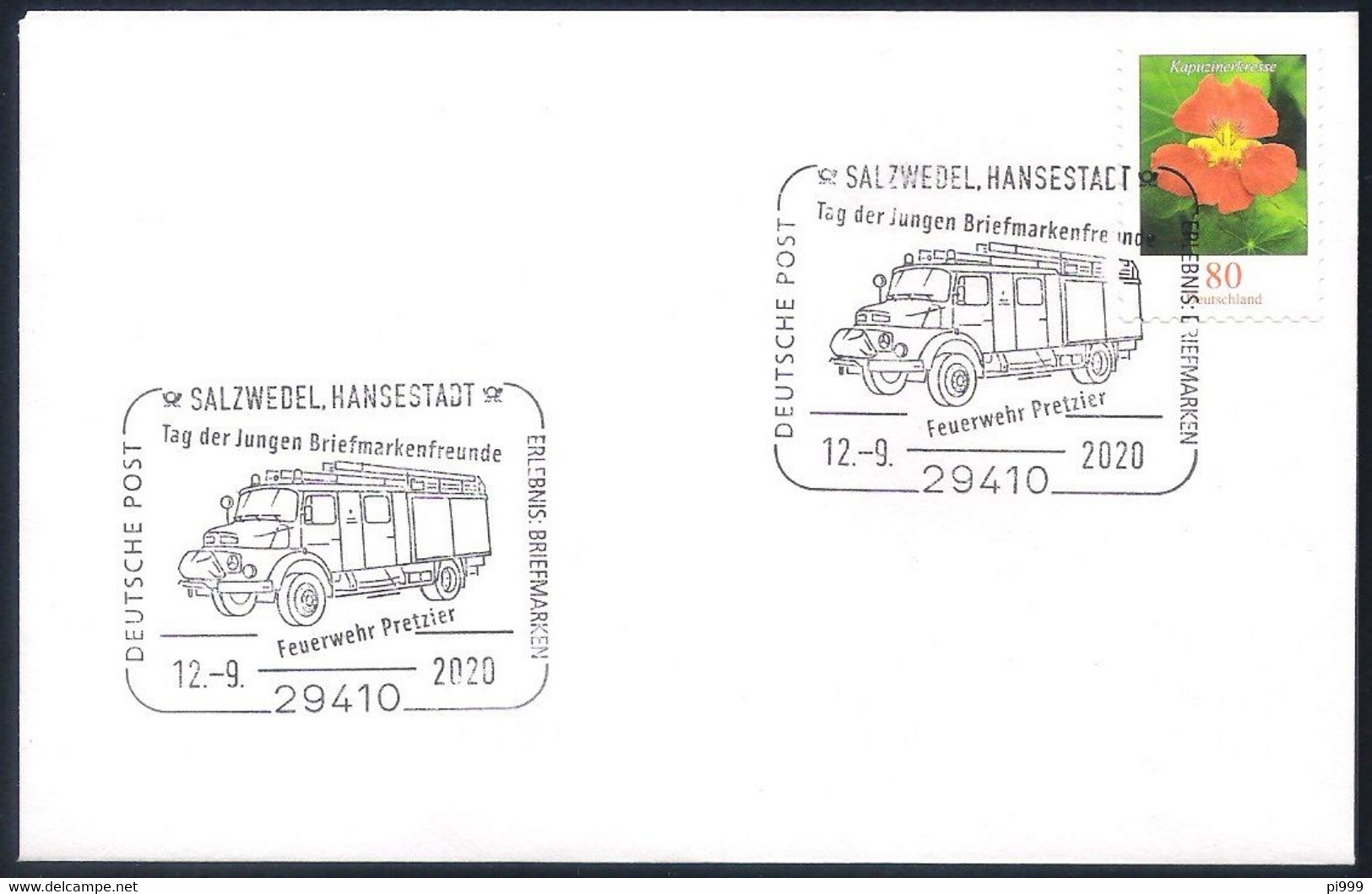 Germany * Special Postmark [Salzwedel 12.9.2020] Historic Fire Engines / As Scan - Brandweer