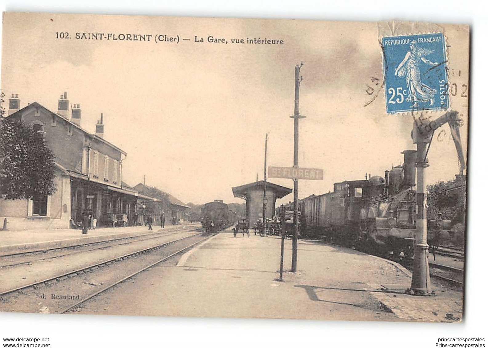 CPA 18 Saint St Florent La Gare Et Le Train - Saint-Florent-sur-Cher