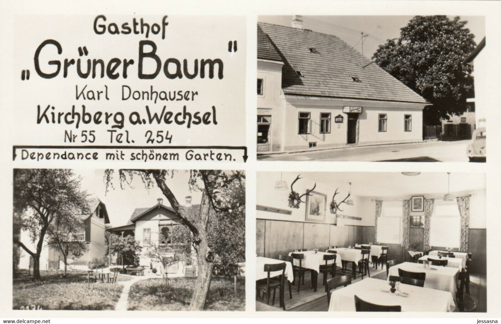 AK - NÖ - KIRCHBERG Am Wechsel - Gasthof "Grüner Baum" (Karl Donhauser) 1952 - Wechsel