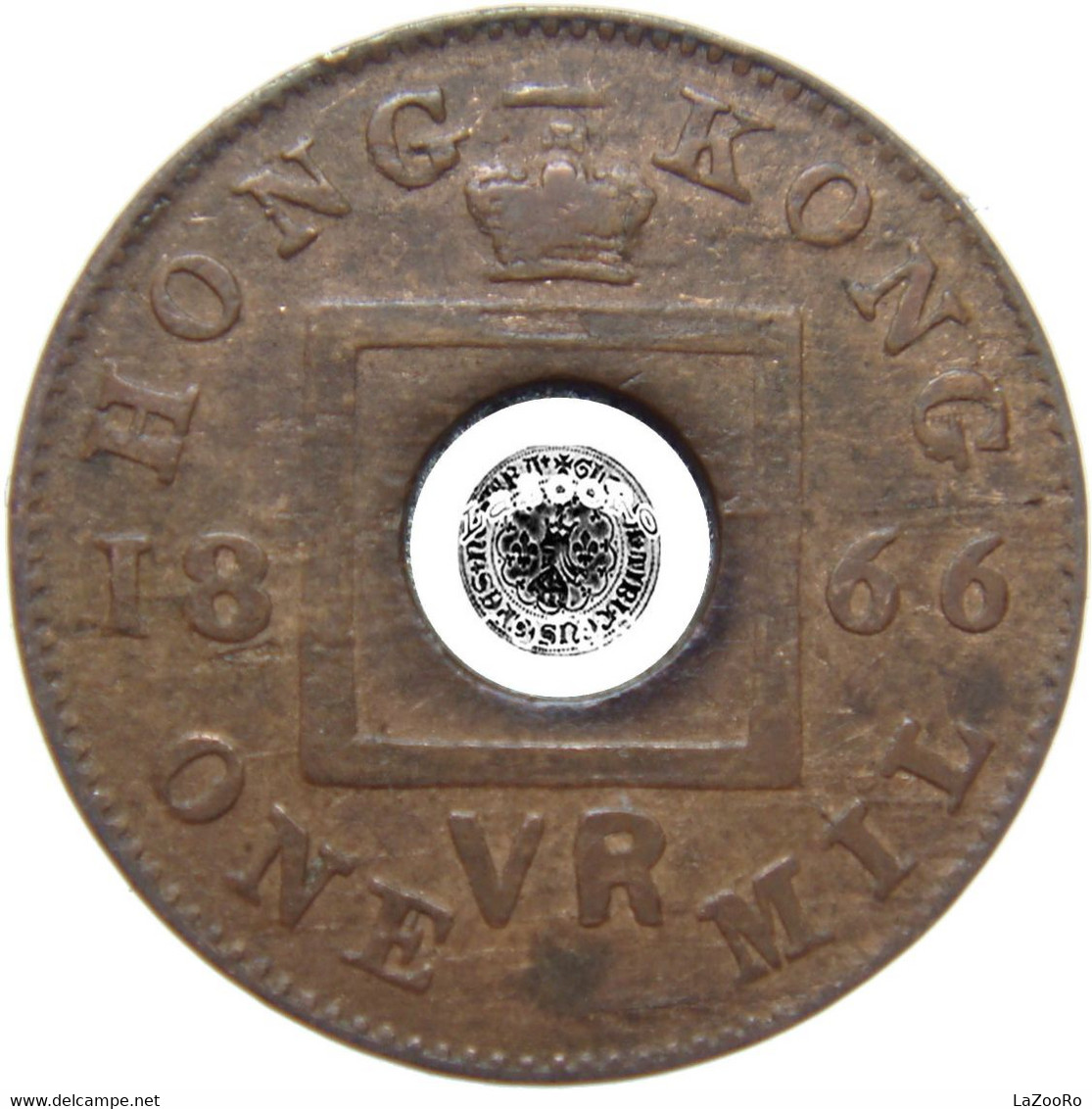 LaZooRo: Hong Kong 1 Mil 1866 XF - Hong Kong