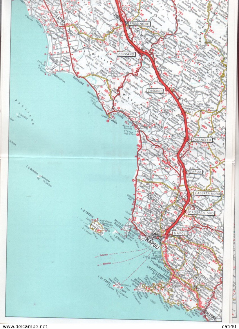 CARTA AUTOMOBILISTICA AUTOSTRADA DEL SOLE  MILANO NAPOLI - PRIMA EDIZIONE - Zu Identifizieren