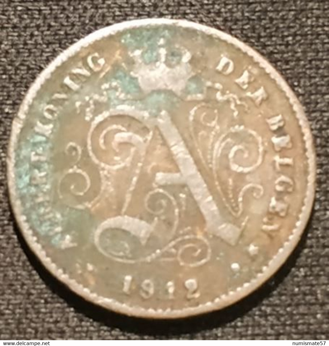 BELGIQUE - BELGIUM - 1 CENTIME 1912 - Légende NL - Albert Ier - KM 77 - 1 Cent