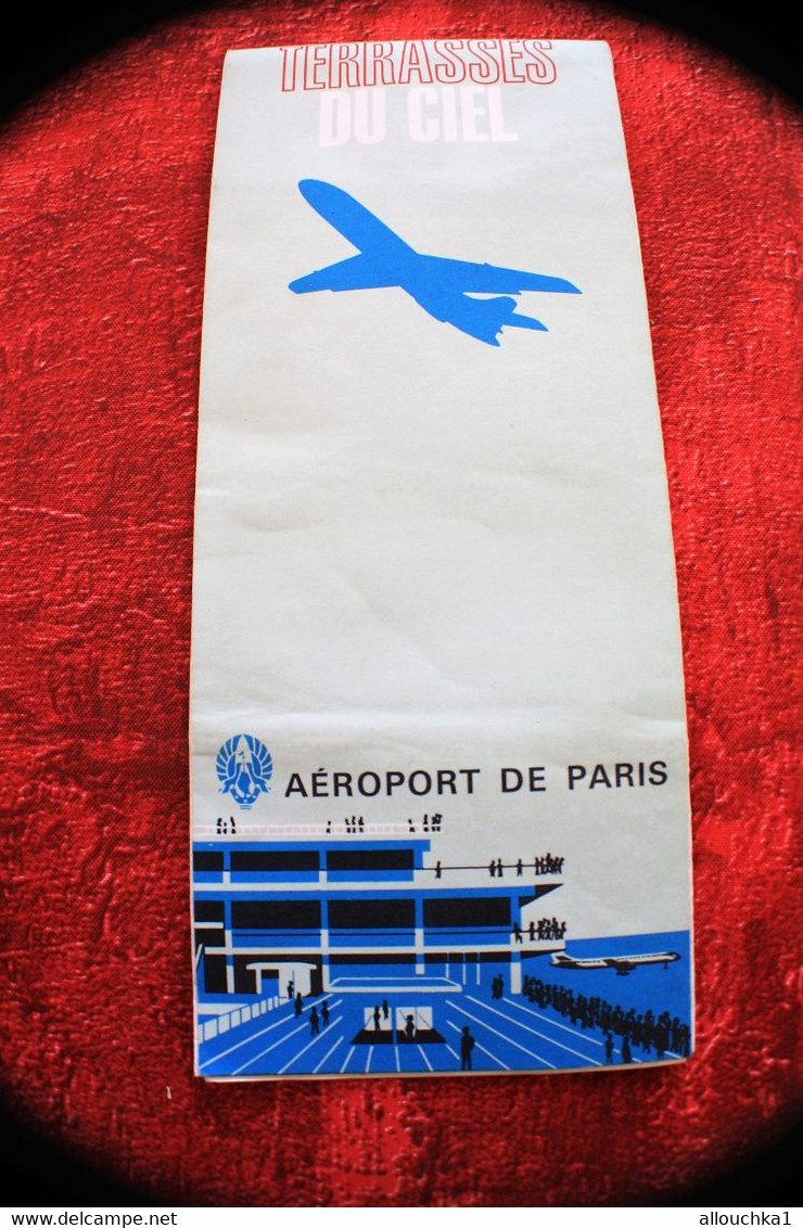 AÉROPORT PARIS-LE BOURGET-ORLY-TERRASSES DU CIEL-Dépliant Inflight​​​​​​​ Avion Transport Aviation Commercial Aérienne