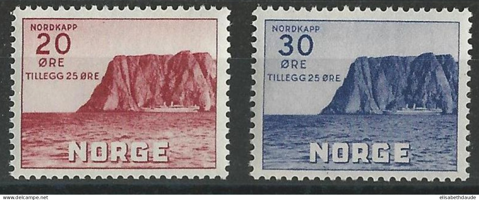 NORVEGE - 1938 - YVERT N° 193/194 ** MNH - COTE = 28 EUR. - Ungebraucht