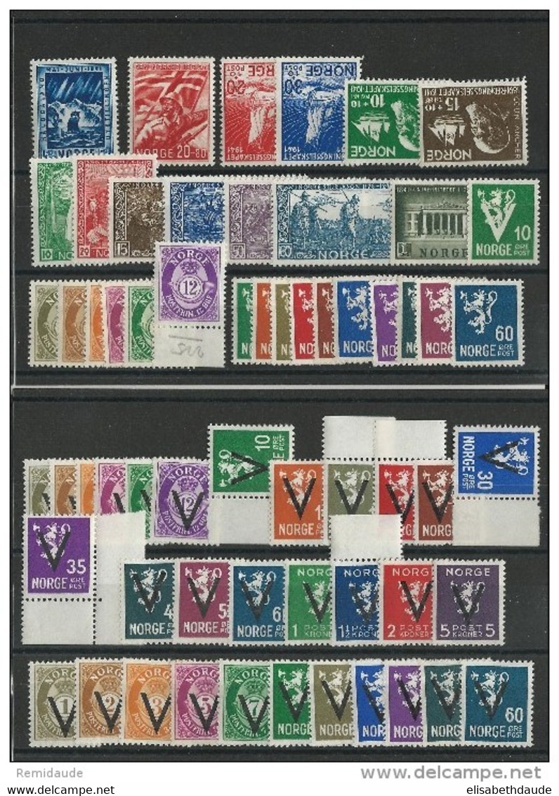 NORVEGE - ANNEE 1941 COMPLETE SAUF 235HA Et 235QA ** - COTE = 348 EUROS - Annate Complete