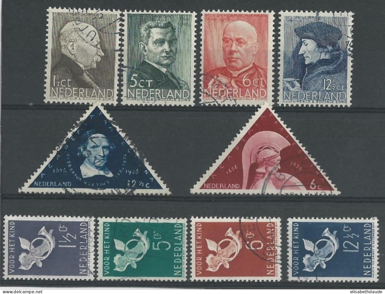 NEDERLAND - 1936 ANNEE COMPLETE - YVERT N° 282/291 OBLITERES - COTE = 26.25 EUROS - Used Stamps