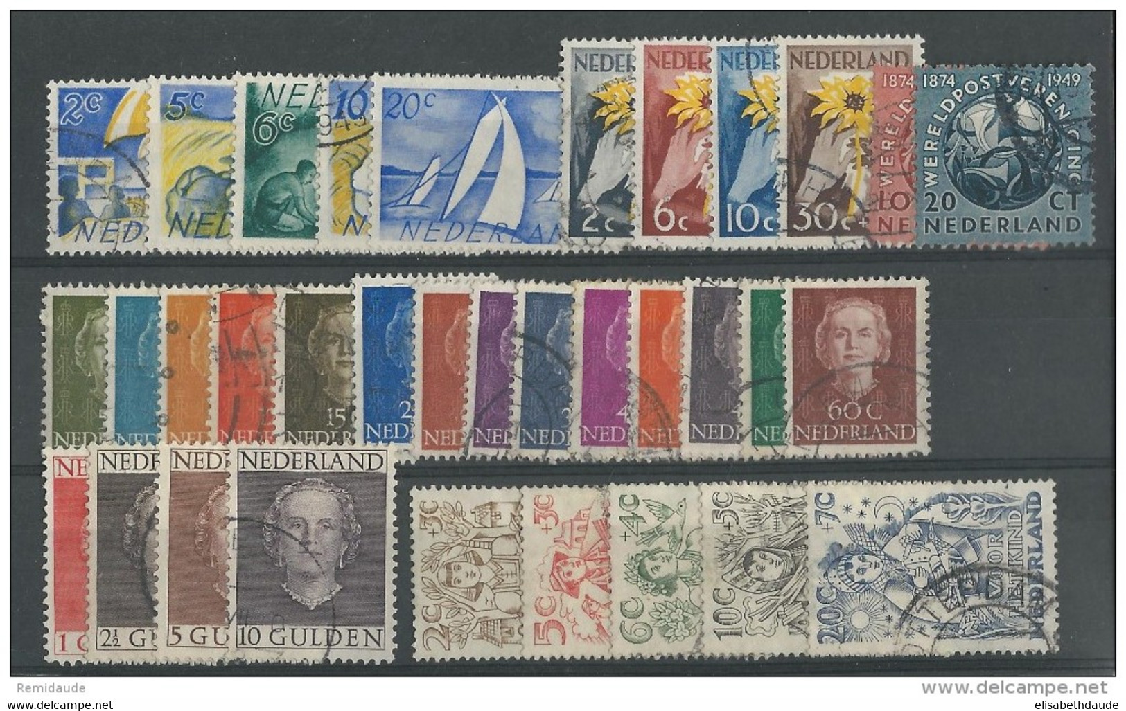 NEDERLAND - 1949 ANNEE COMPLETE - YVERT N° 504/534 OBLITERES - COTE = 61 EUROS - Années Complètes