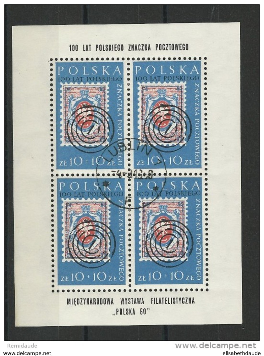 POLOGNE - 1960 - BLOC YVERT N° 24 OBLITERE - COTE = 90 EUROS - - Blokken & Velletjes