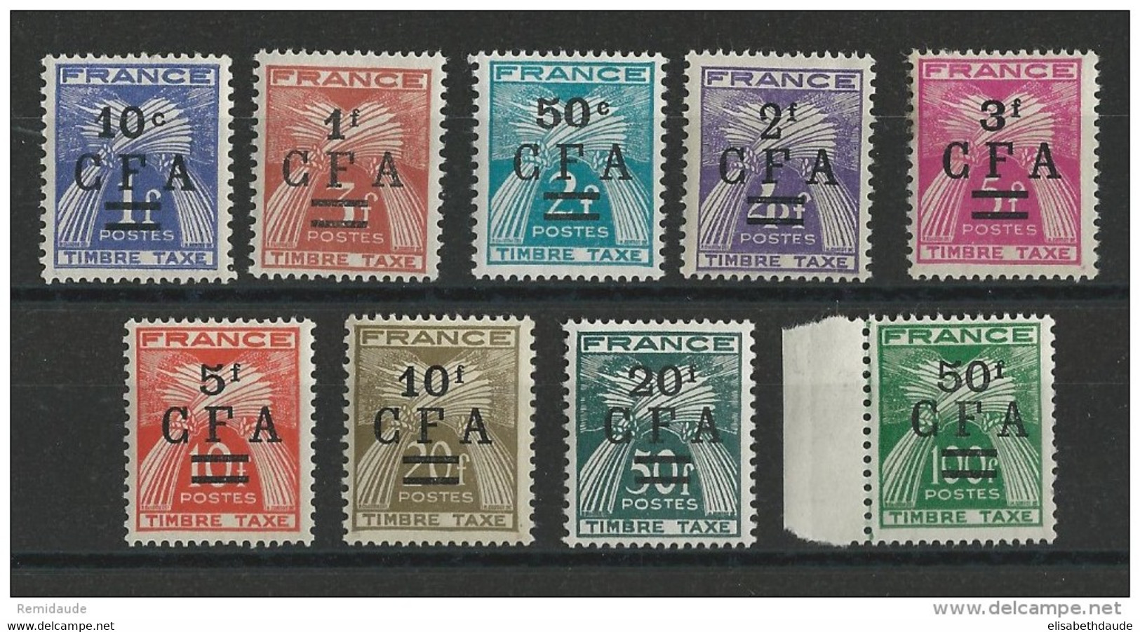 REUNION - TAXE YVERT N°36/44 ** MNH - COTE  = 68.5 EUROS - - Nuovi