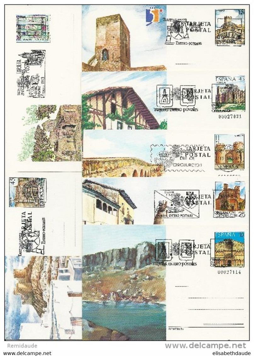 1982/1993 - 16 CARTES ENTIERS POSTAUX OBLITEREES NON VOYAGEES - FDC - 1931-....