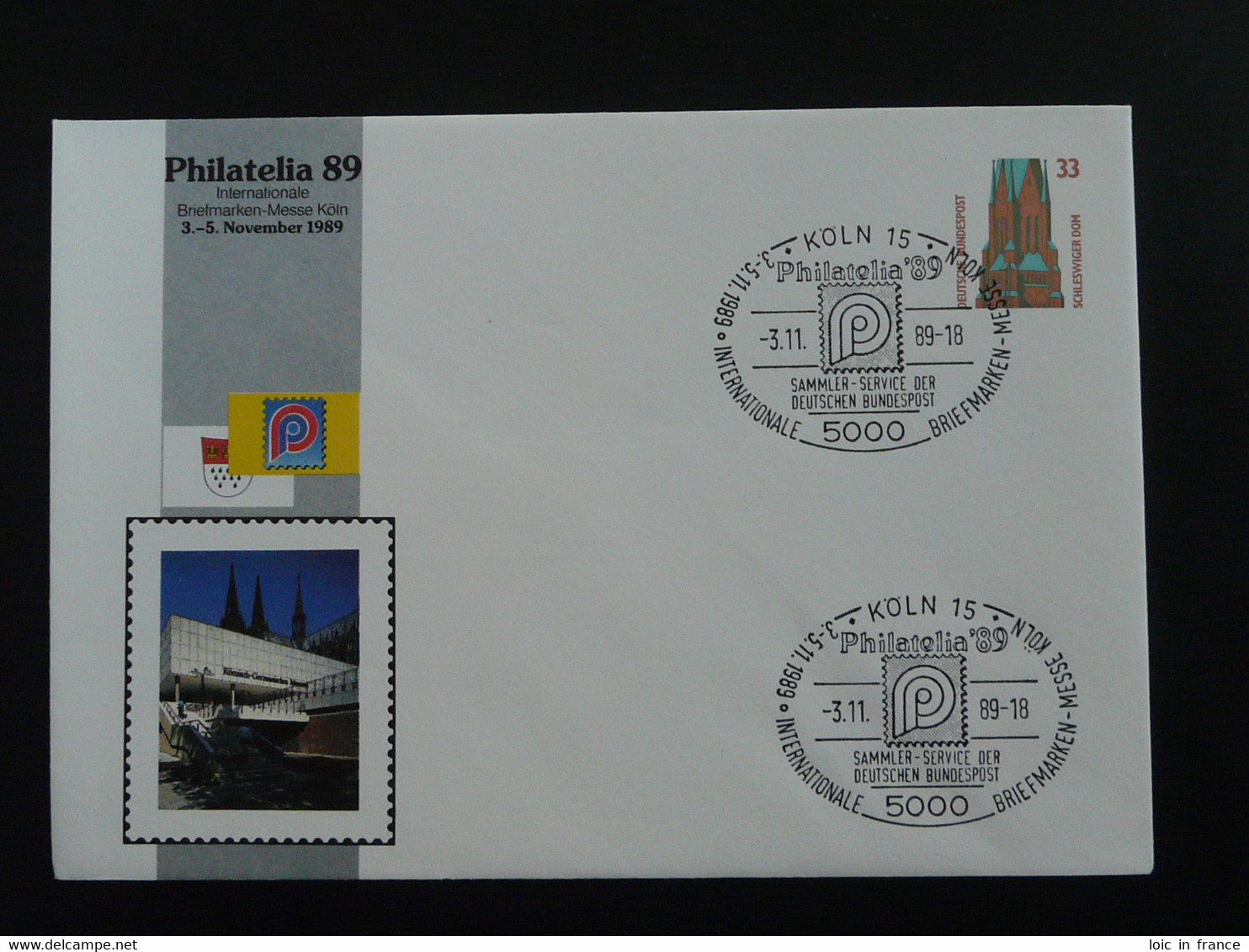 Entier Postal Stationery 40 Ans Parlement Européen Europarat Europe Koln 1989 (ex 2) - Enveloppes Privées - Oblitérées