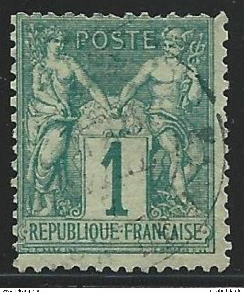 SAGE TYPE N/B - YVERT N°61 OBLITERE - COTE = 110 EUR. - 1876-1878 Sage (Type I)