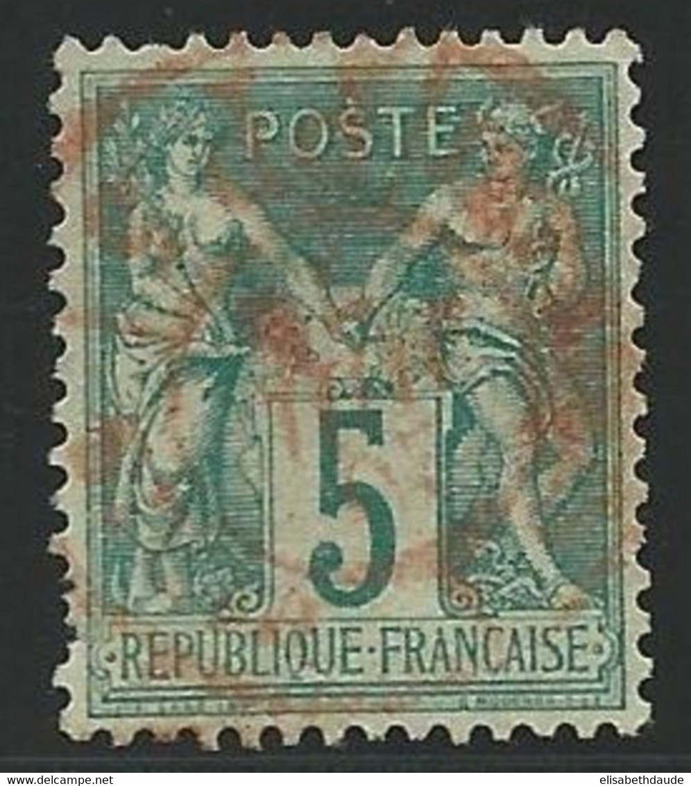 SAGE TYPE N/B - YVERT N°64 OBLITERE ROUGE  - COTE MAURY = 140 EUR. - 1876-1878 Sage (Type I)