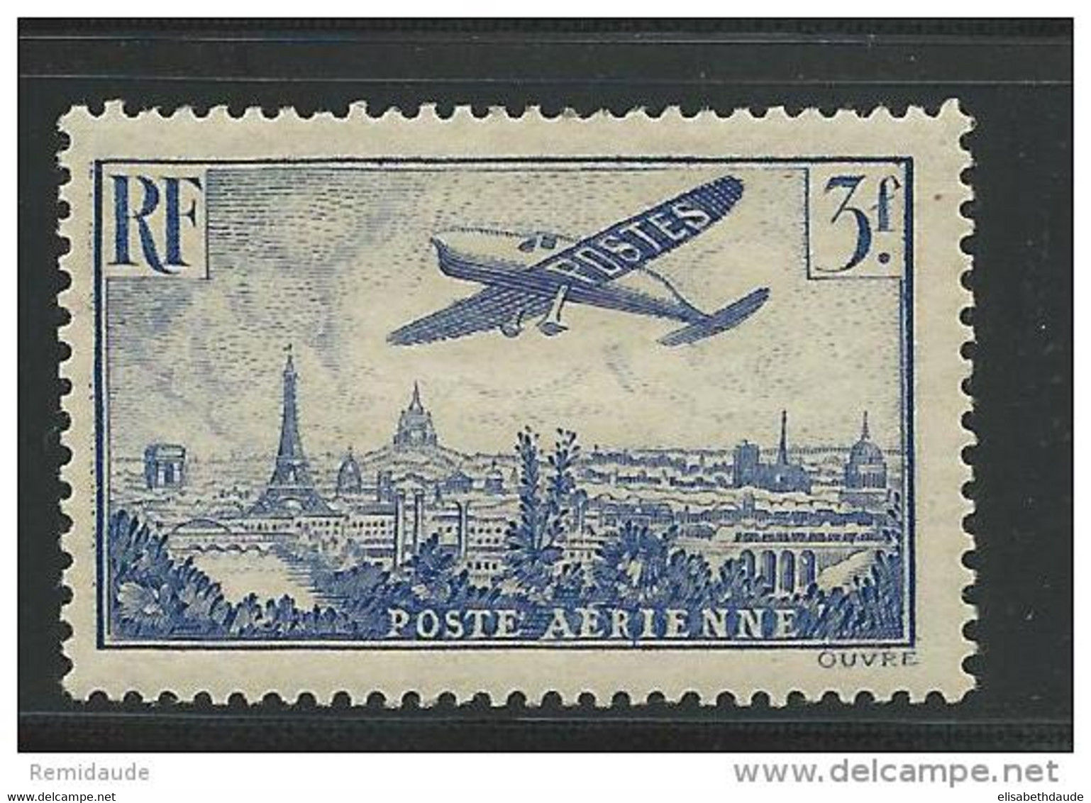 POSTE AERIENNE - YVERT N°12 * - CHARNIERE LEGERE - COTE = 25 EUROS - 1927-1959 Nuovi